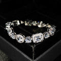 Women's S925 sterling silver-plated bracelet with zircon stones in geometry design