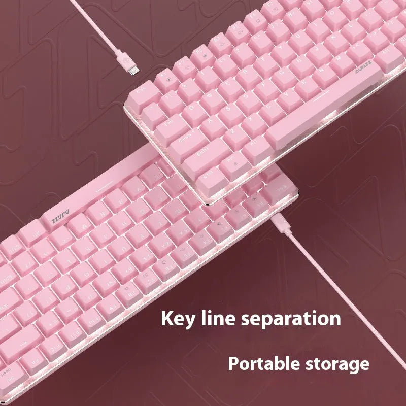 82-key mechanical keyboard with white backlight illumination and metal construction
