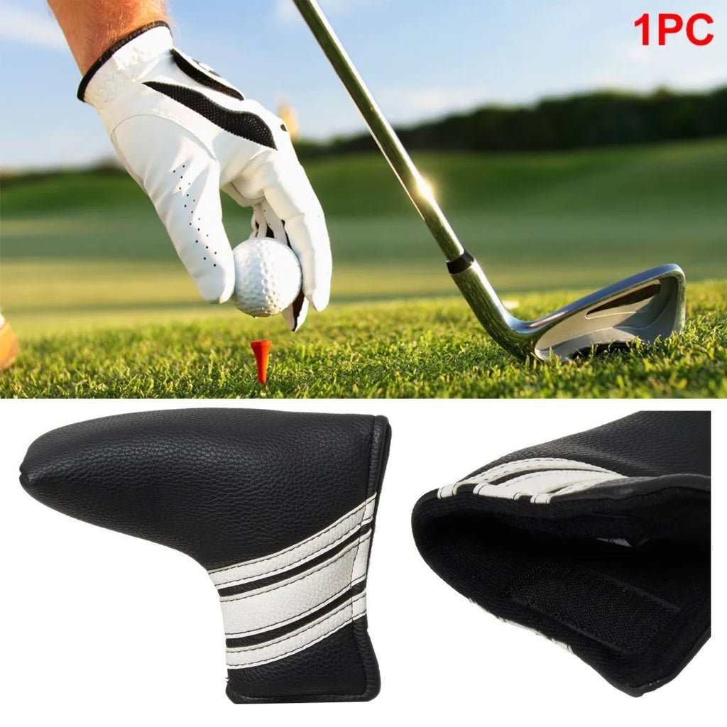 Black PU leather golf push rod case sleeve for club protection
