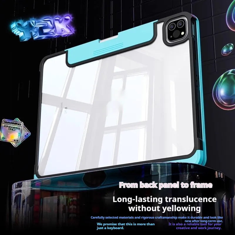 Blue iPad protective sleeve with shockproof PC construction for specific Apple iPad models