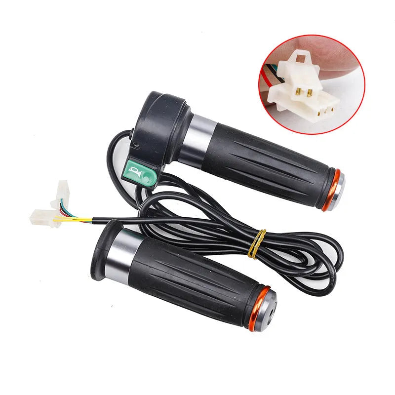 Plastic three-wheel electric car modification accelerator handle with 3-wire plug and choice of coloured finishes.