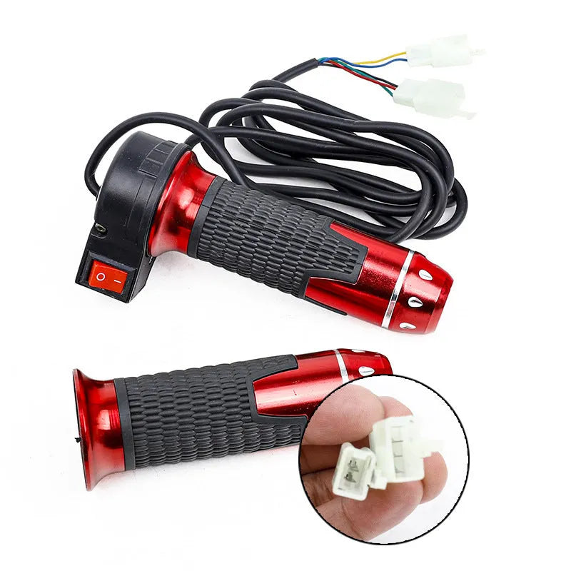 Plastic three-wheel electric car modification accelerator handle with 3-wire plug and choice of coloured finishes.
