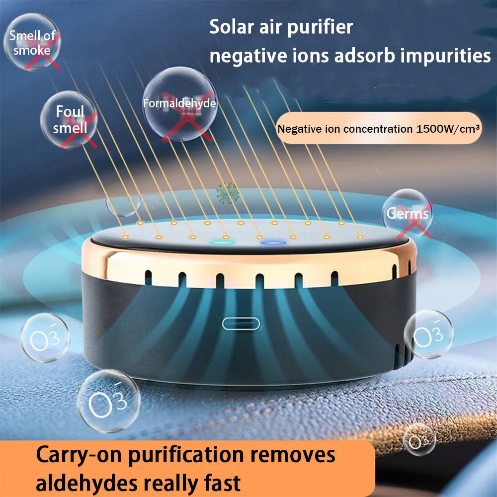 Car mounted solar air humidifier installed in vehicle air conditioning vent