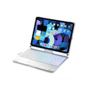 360-degree rotating Bluetooth keyboard with touch backlight for iPad Pro and Air models in black, rose gold, or silver