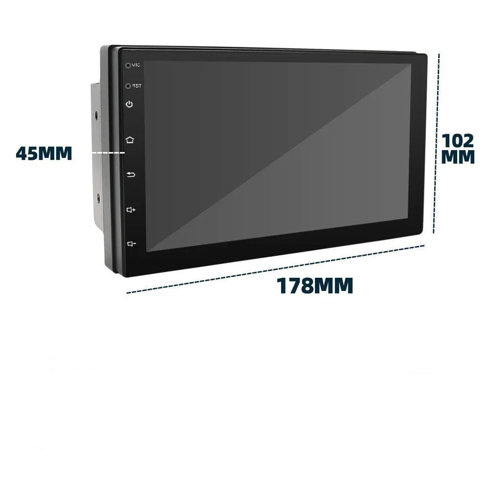 Black universal car MP5 navigation player with 7-inch touchscreen for GPS and CarPlay in manual transmission vehicles