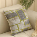 Square Jacquard woven cushion cover with detailed retro botanical pattern in 45x45cm size
