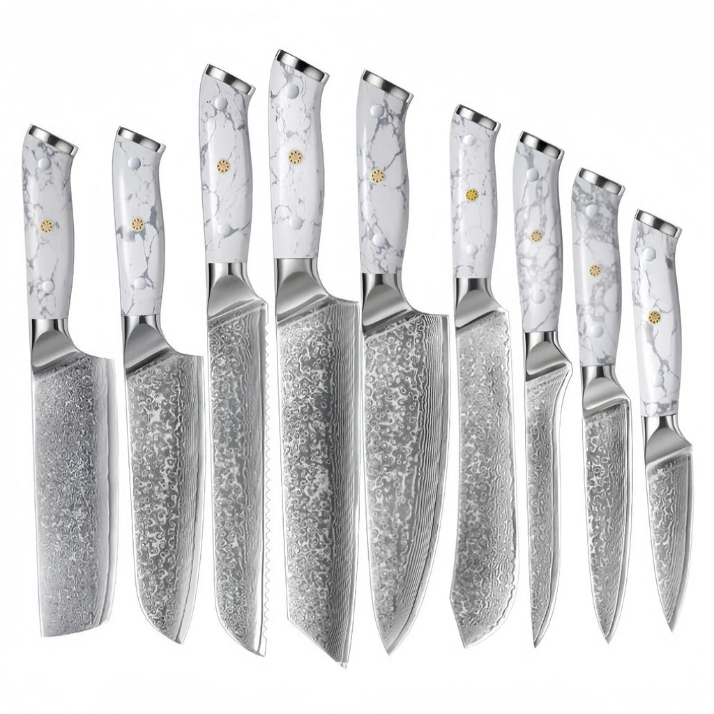 Damascus pattern combined chef's knife with 21cm VG10 steel blade and 11cm handle
