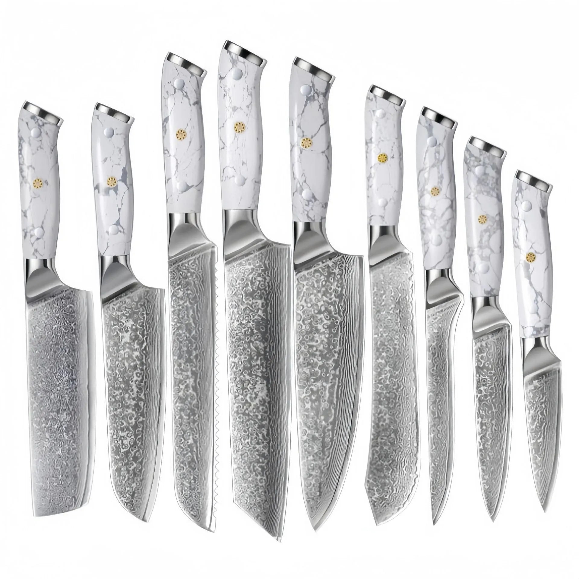 Damascus pattern combined chef's knife with 21cm VG10 steel blade and 11cm handle