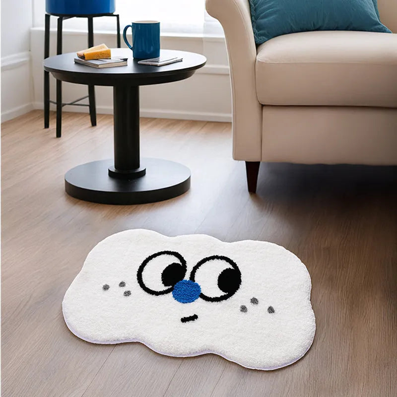 Cartoon anime printed bathroom floor mat in polyester fibre with cashmere-like texture