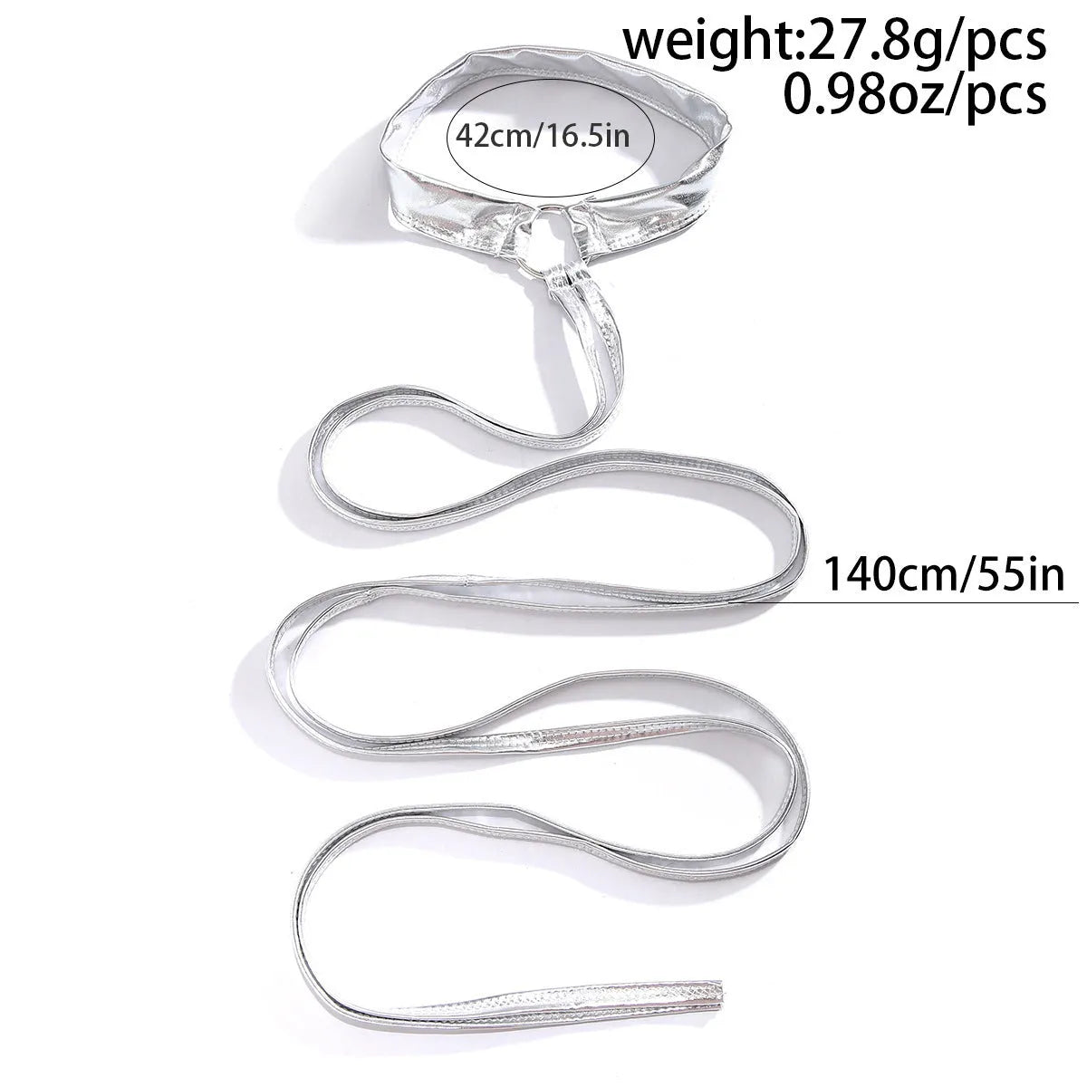 Silver geometric lace-up thigh chain jewellery accessory for women with adjustable ankle fastening