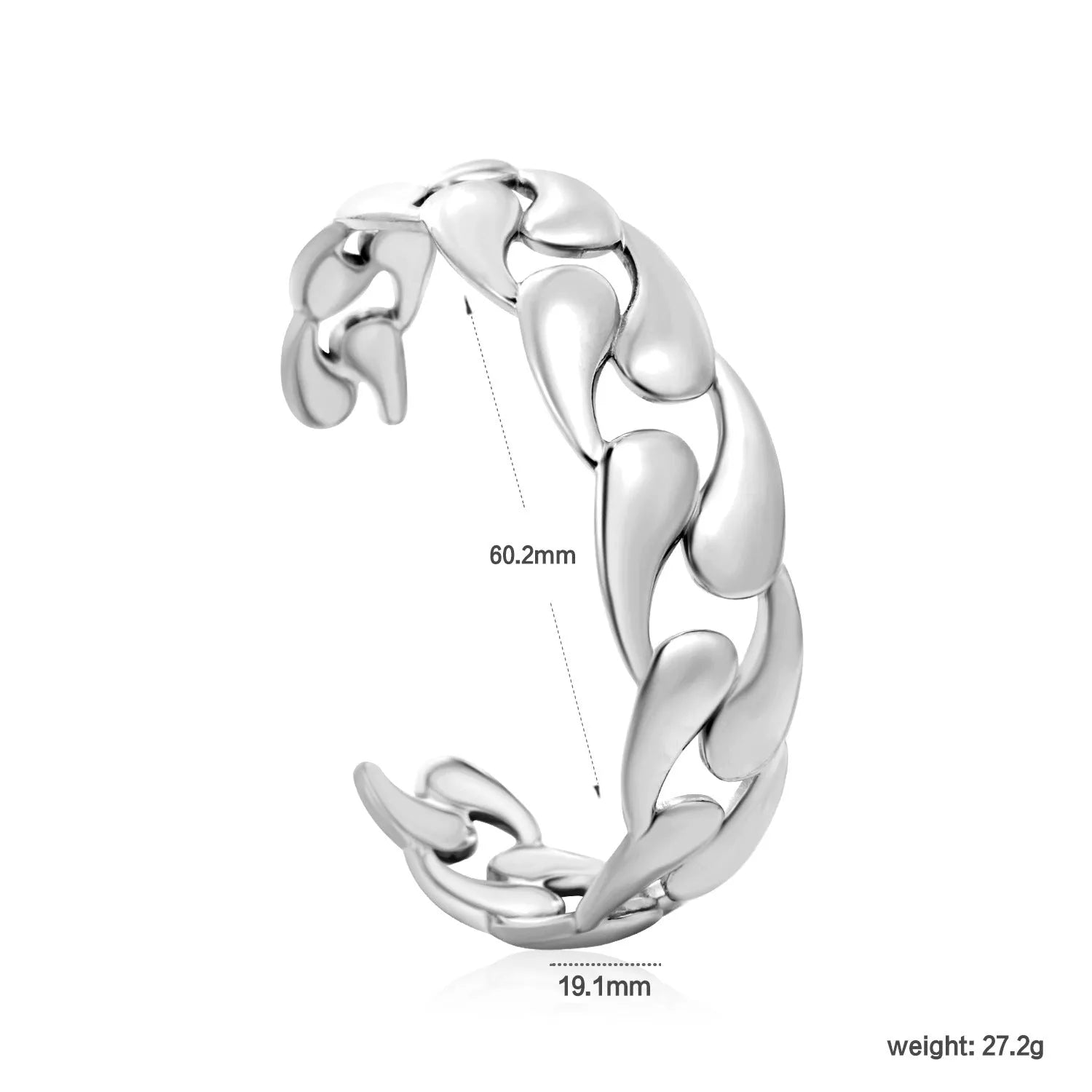 Adjustable stainless steel and alloy bracelet shown in gold-tone, silver-tone, and rose gold-tone colour options.