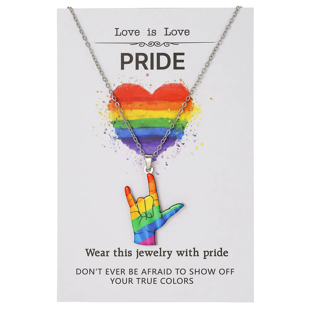 Stainless steel friendship necklace and bracelet set with colour printing for women