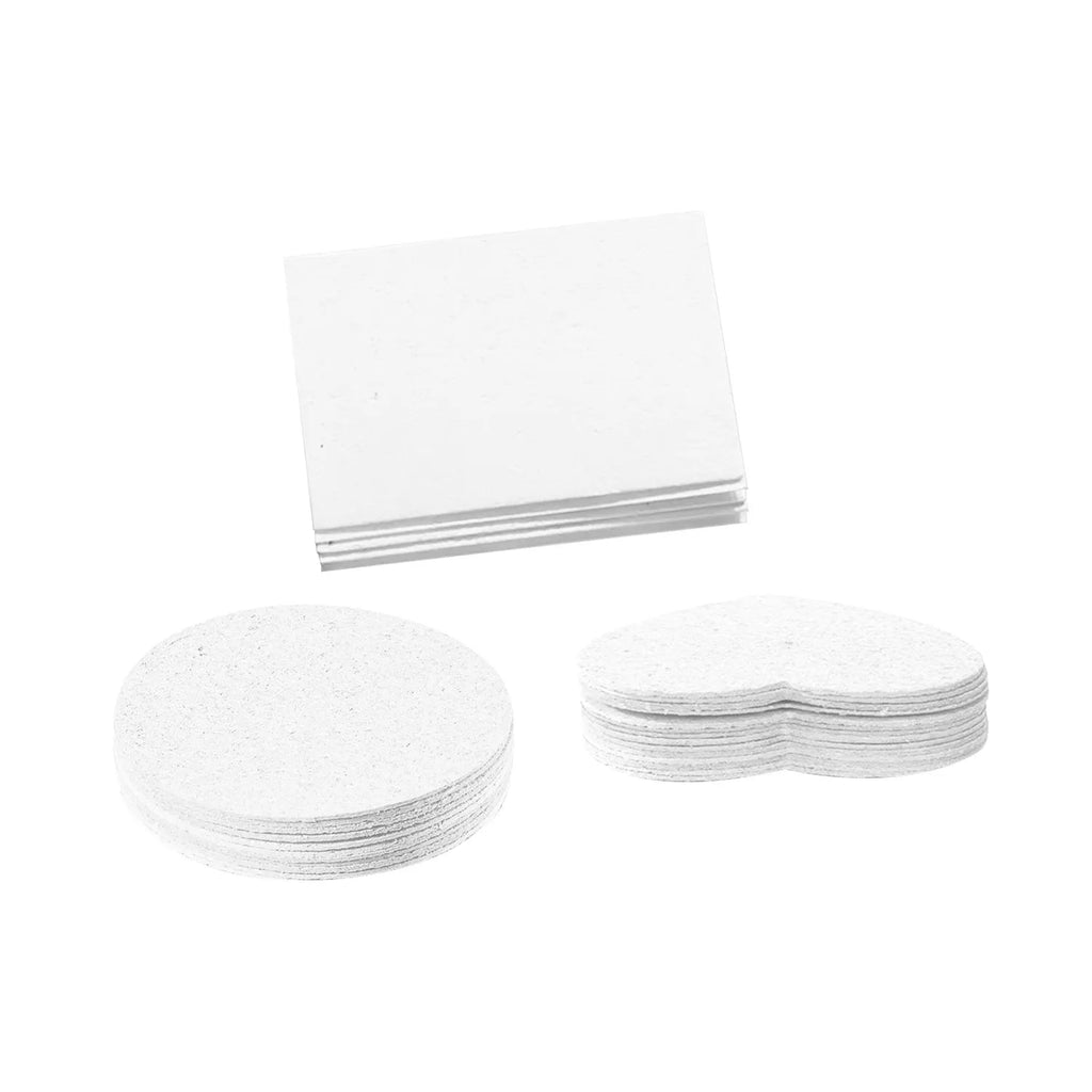 Children's painting set with heart, round, and square shaped sponges, wood pulp paper, and fountain pens