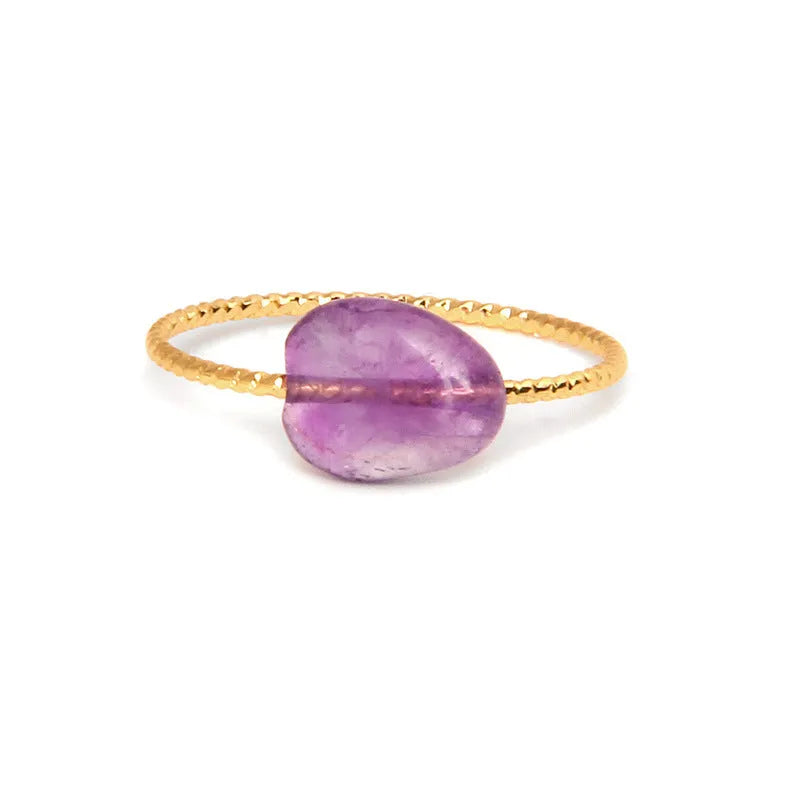 Geometric agate ring for women showing original design with natural stone and eight colour options