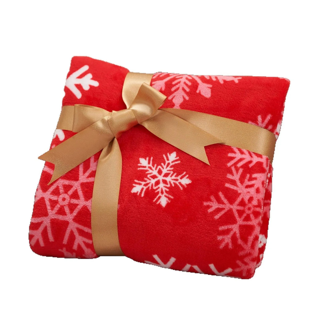 Polyester fibre Christmas blanket in American style with soft flannel texture in various sizes