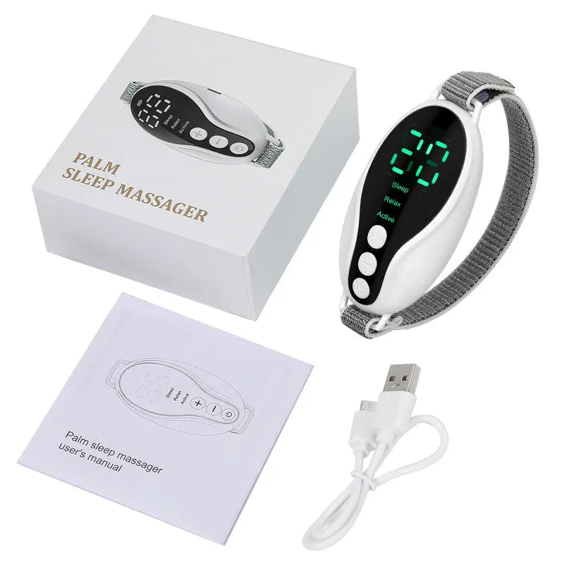 White or blue intelligent sleep aid instrument with USB port and control buttons
