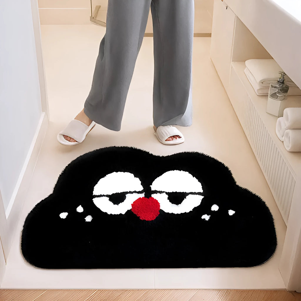 Cartoon anime printed bathroom floor mat in polyester fibre with cashmere-like texture