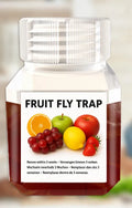 Bottle of fruit fly trapper bait liquid with optional funnel for kitchen pest control