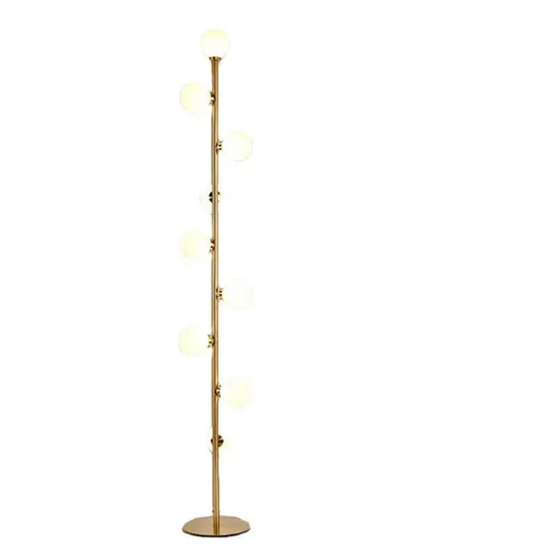 Minimalist Nordic floor lamp with marble base and wrought iron glass column