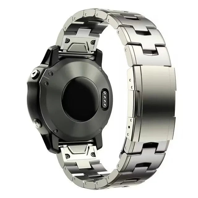 Garmin Fenix watch strap compatible with Jiaming watches in silver, black, titanium colours