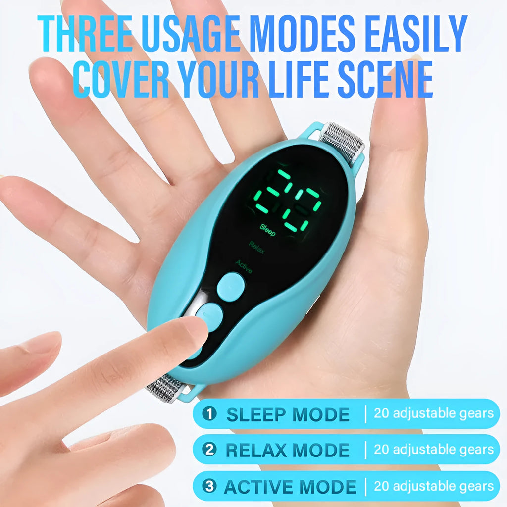 White or blue intelligent sleep aid instrument with USB port and control buttons