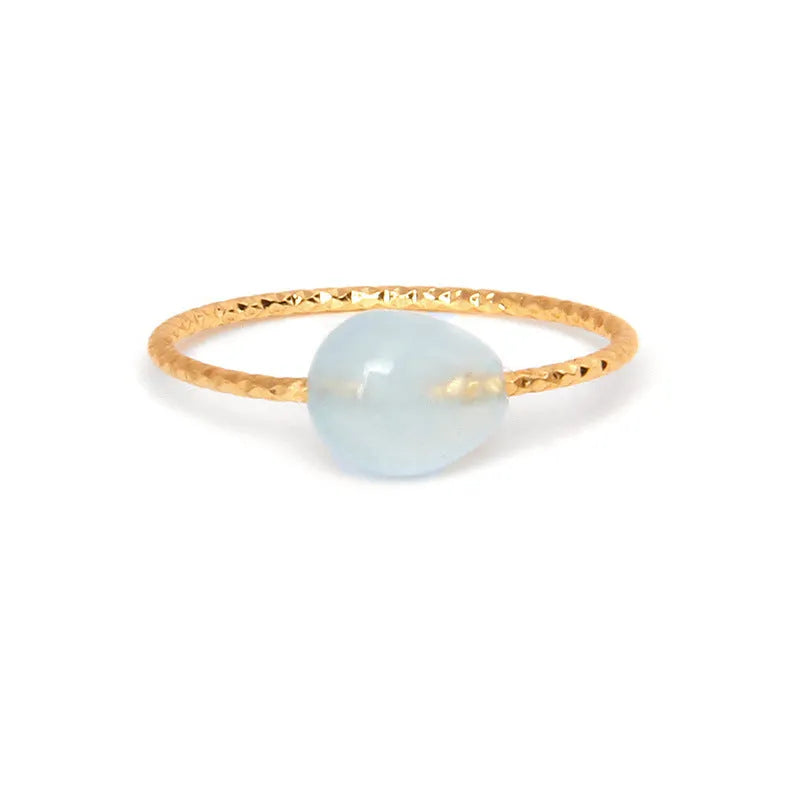 Geometric agate ring for women showing original design with natural stone and eight colour options