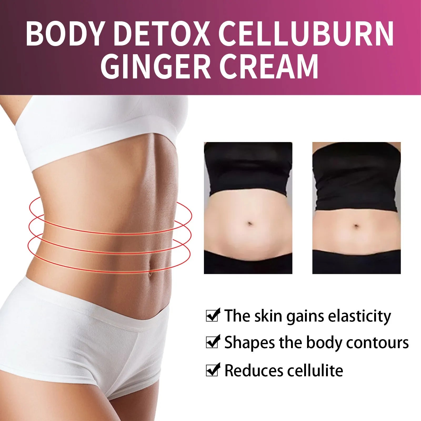 15g pot of ginger slimming shaping cream with hyaluronic acid and olive oil for thighs