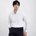 Men's wine red slim fit business shirt with long sleeves on hanger