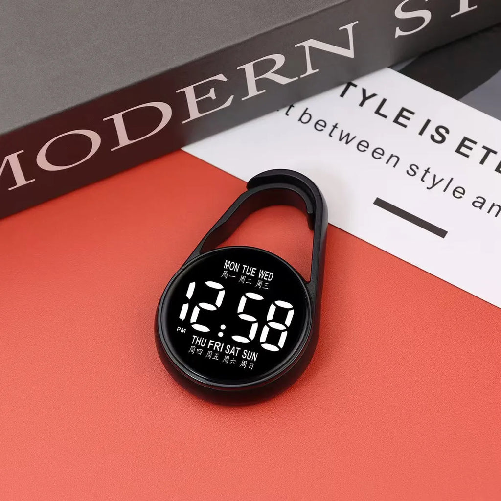 Simple LED luminous electronic watch with digital display on plastic strap in various colours
