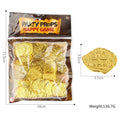 Set of 100 plastic Roman coin replicas with electroplated gold, silver, or bronze finishes for props and decoration