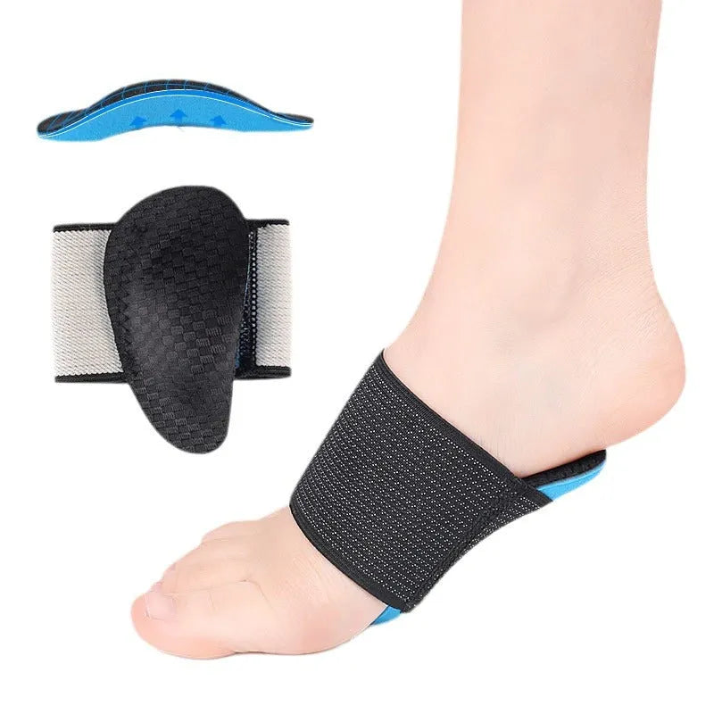 Blue elastic bandage arch support foot pad for adults and children with flat foot
