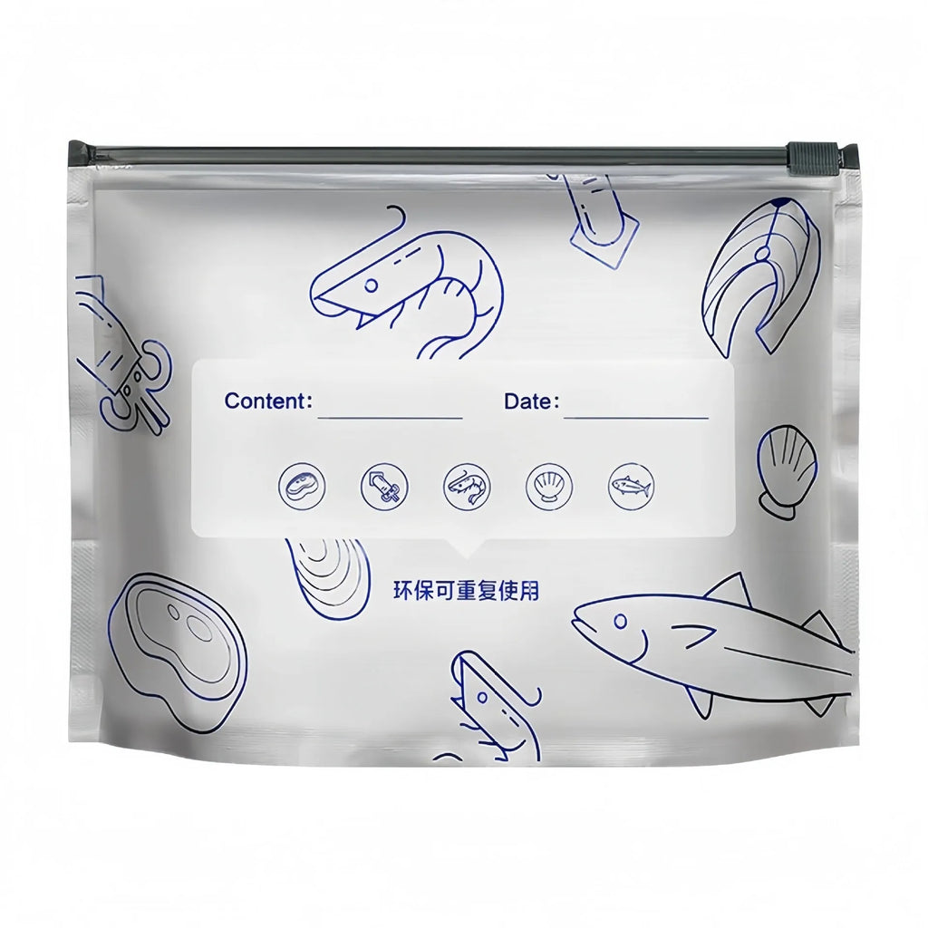 Aluminium foil sealed food storage bag in three sizes with heat resistance from -60 to 100 degrees Celsius