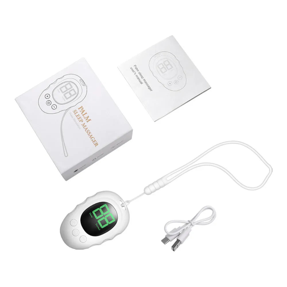 Silicone sleep aid hand grip with rechargeable battery and remote control functions in white black green colours