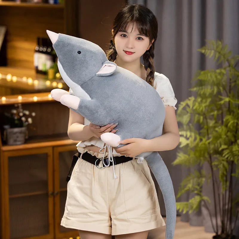 Cartoon mouse plush doll in three size options: 32cm, 50cm, and 100cm heights