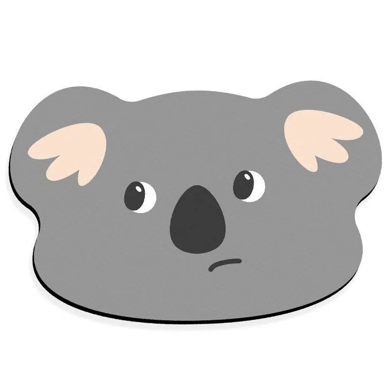 Cartoon animal diatomite bathroom absorbent mat in non-slip design
