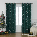 Snowflake pattern shade cloth curtain in red or green with lace loop or iron hoop hanging
