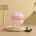 Green plastic salad cup with airtight lid and spoon, 570ml capacity