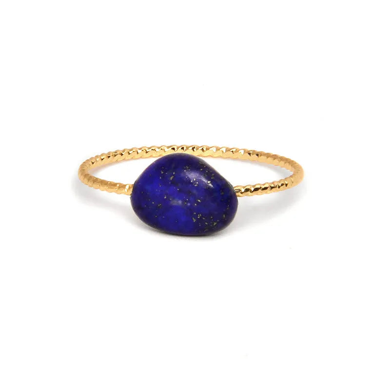 Geometric agate ring for women showing original design with natural stone and eight colour options