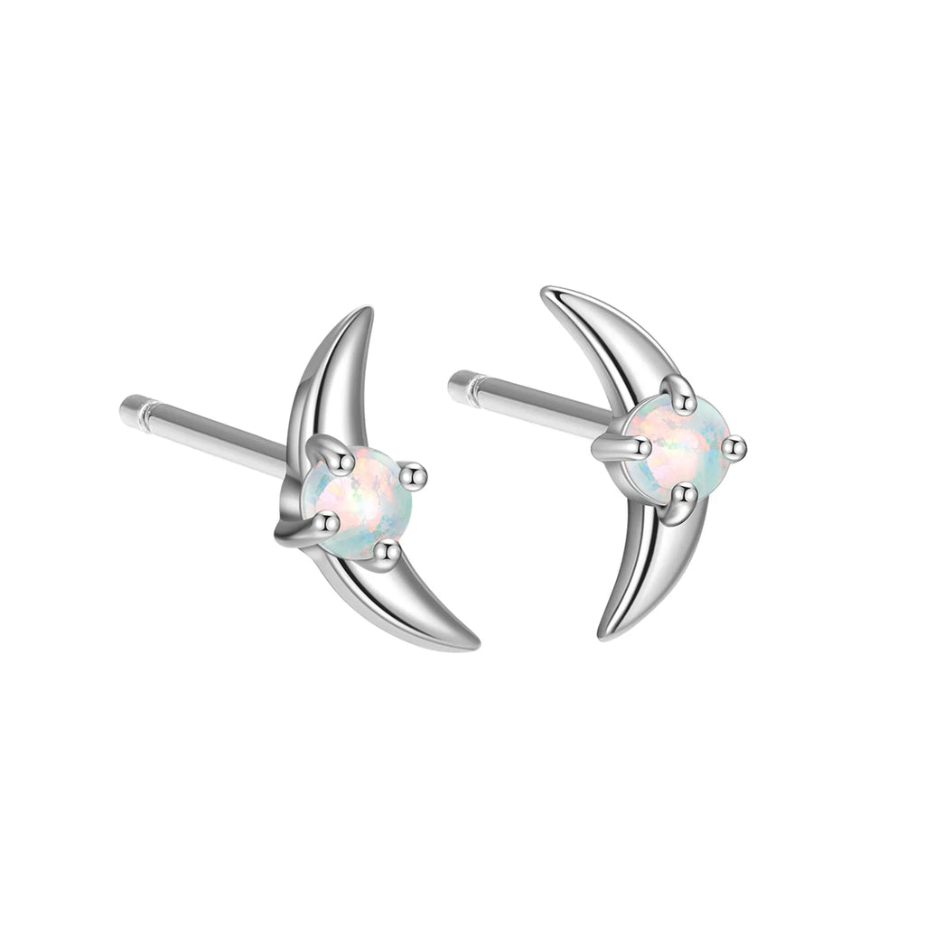 Geometric women's earrings in 925 silver with electroplated gold or platinum finish and coloured stones