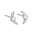 Geometric women's earrings in 925 silver with electroplated gold or platinum finish and coloured stones
