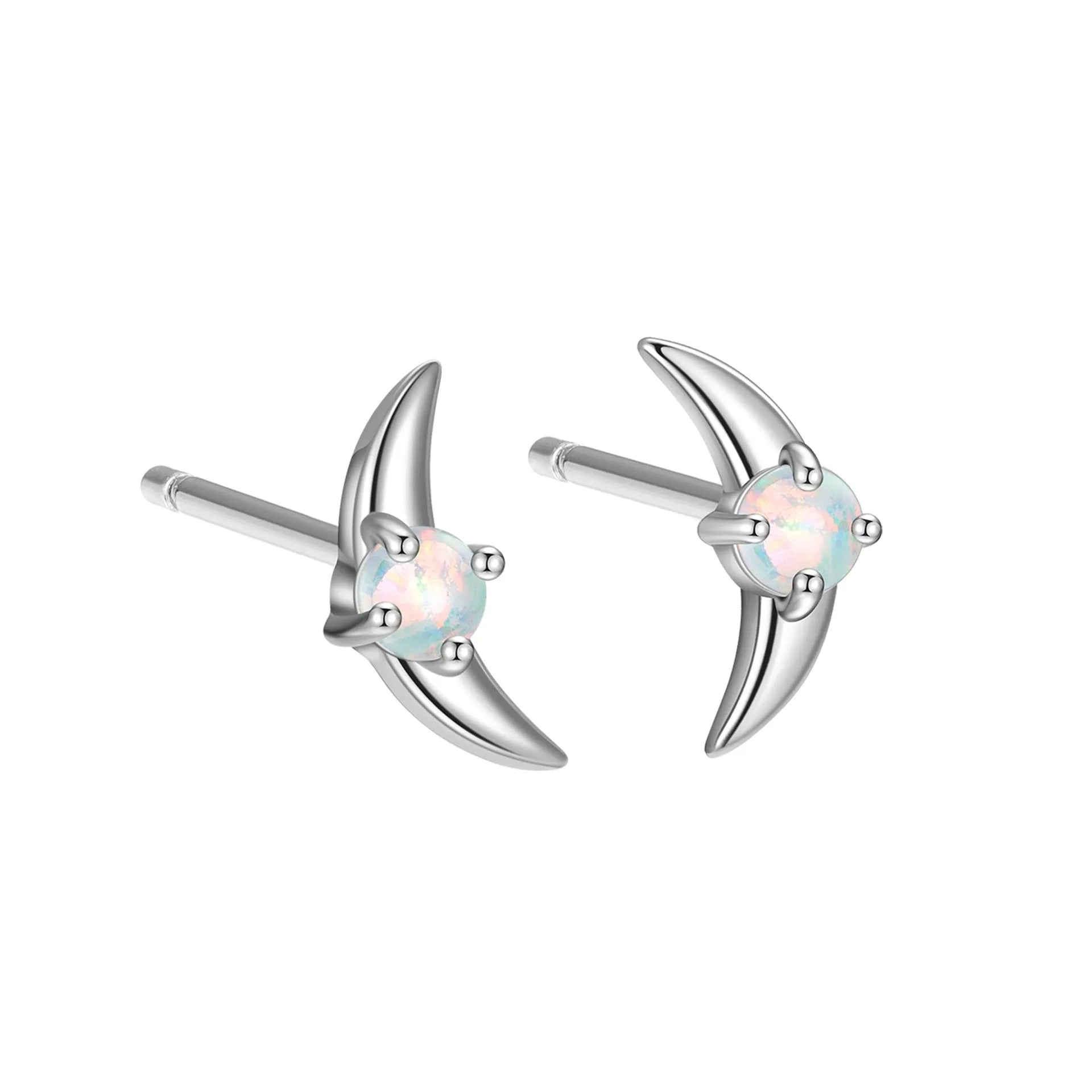 Geometric women's earrings in 925 silver with electroplated gold or platinum finish and coloured stones
