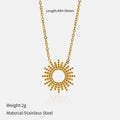 Sunflower series geometric chain bracelet and necklace set with 14K gold plating