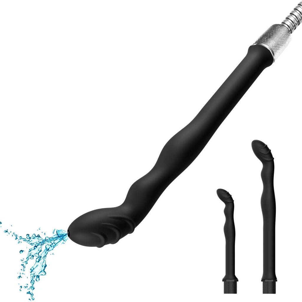 Black silicone enema hosepipe flusher for cleaning sausage filler machines and food-grade hoses