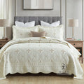 Pure cotton embroidered bed cover set with two pillowcases for 1.8 metre beds