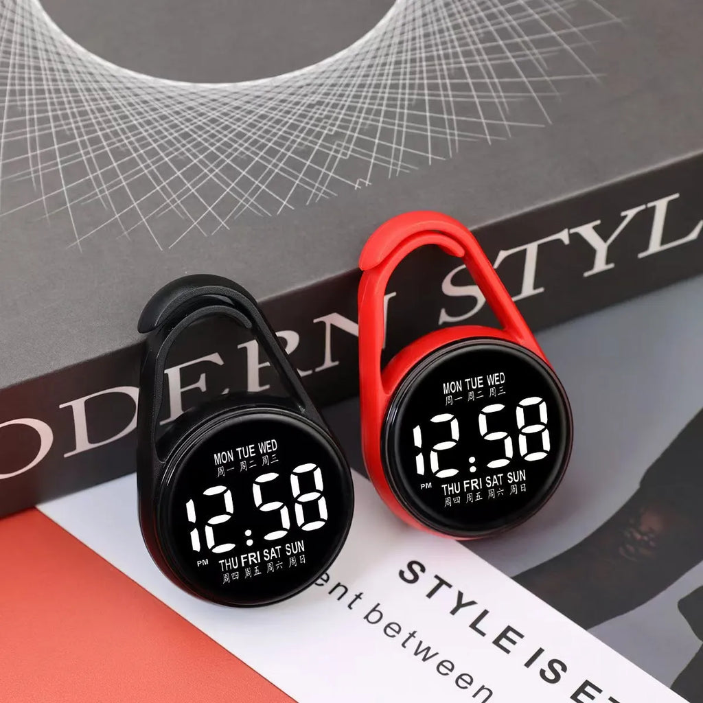 Simple LED luminous electronic watch with digital display on plastic strap in various colours