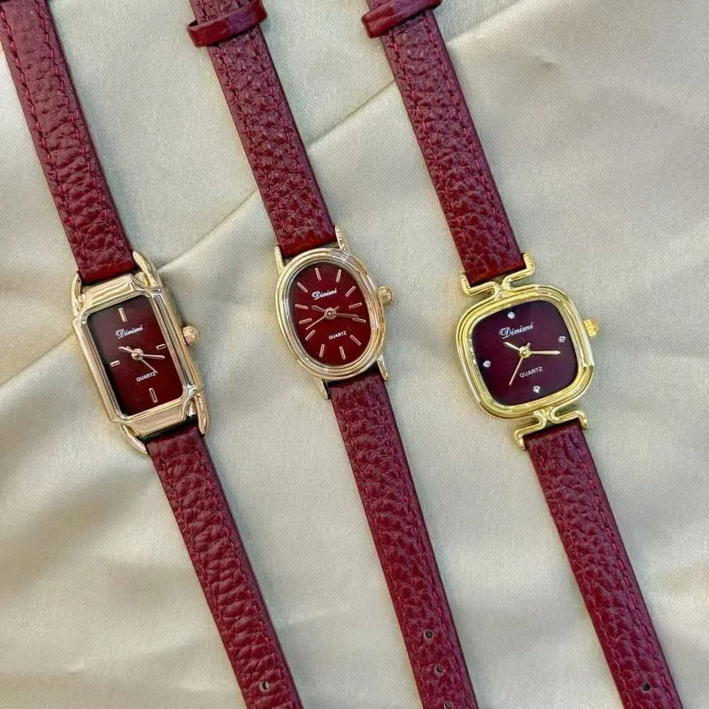 Chinese-style alloy women's watch with 8mm thickness on wrist.
