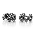 Stainless steel geometric hollow skull earrings with steel clip fittings