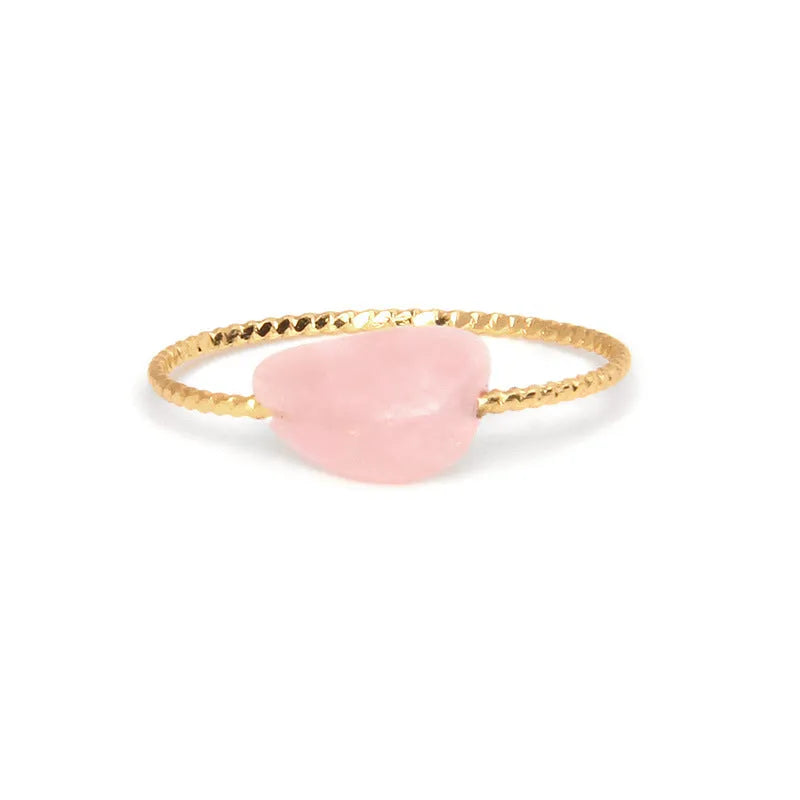 Geometric agate ring for women showing original design with natural stone and eight colour options