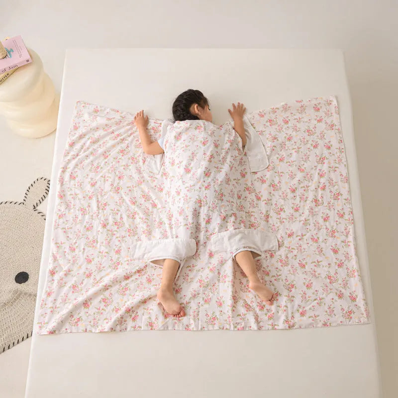 Colourful anti-kick summer quilt with antibacterial filling shown in Magic Puppy print.