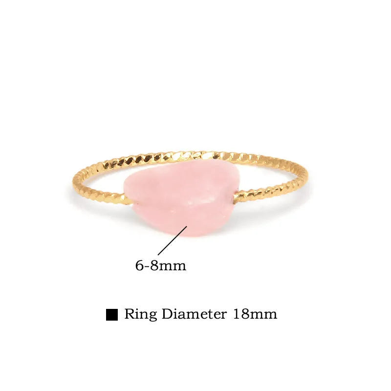 Geometric agate ring for women showing original design with natural stone and eight colour options